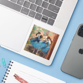 Edgar Degas - Dancers in blauw Sticker (Laptop met iPhone)