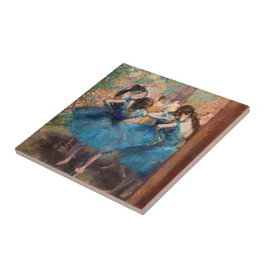 Edgar Degas - Dancers in blauw Tegeltje (Zijkant)