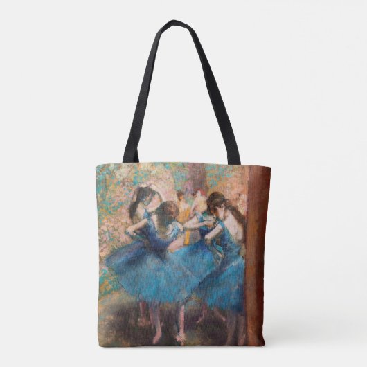 Edgar Degas - Dancers in blauw Tote Bag (Achterkant)