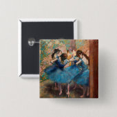 Edgar Degas - Dancers in blauw Vierkante Button 5,1 Cm (Voorkant /achterkant)