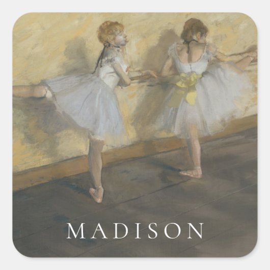 Edgar Degas | Dancers in de Barre Vierkante Sticker (Voorkant)