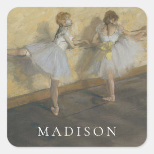 Edgar Degas Dancers in de Barre Vierkante Sticker