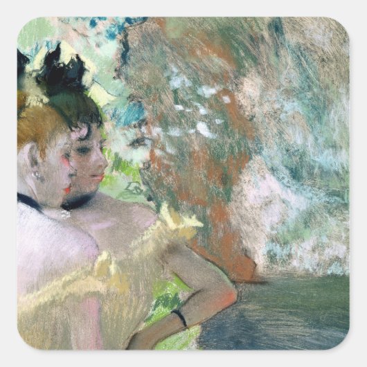 Edgar Degas | Dancers in de Wings Vierkante Sticker (Voorkant)