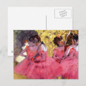Edgar Degas - Dancers in roze - Ballet Dance Lover Briefkaart (Voorkant / Achterkant)