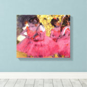Edgar Degas - Dancers in roze - Ballet Dance Lover Canvas Afdruk (Insitu (Houten vloer))