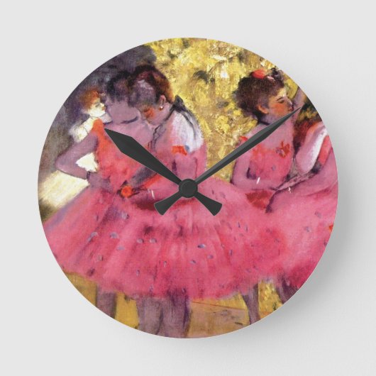 Edgar Degas - Dancers in roze - Ballet Dance Lover Ronde Klok (Voorkant)