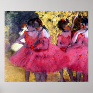 Edgar Degas Dancers in Roze Poster