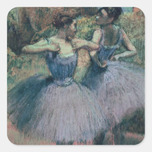 Edgar Degas Dancers in Violet Vierkante Sticker