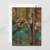 Edgar Degas Dancers Pink en Green Briefkaart (Voorkant / Achterkant)