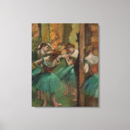 Edgar Degas Dancers Pink en Green Canvas Afdruk