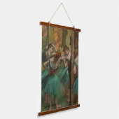 Edgar Degas Dancers Pink en Green Hangend Wandkleed (Gebogen)