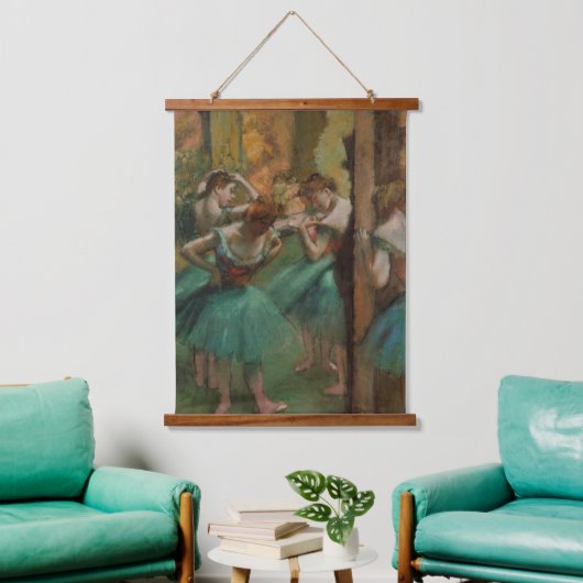 Edgar Degas Dancers Pink en Green Hangend Wandkleed (Woonkamer)