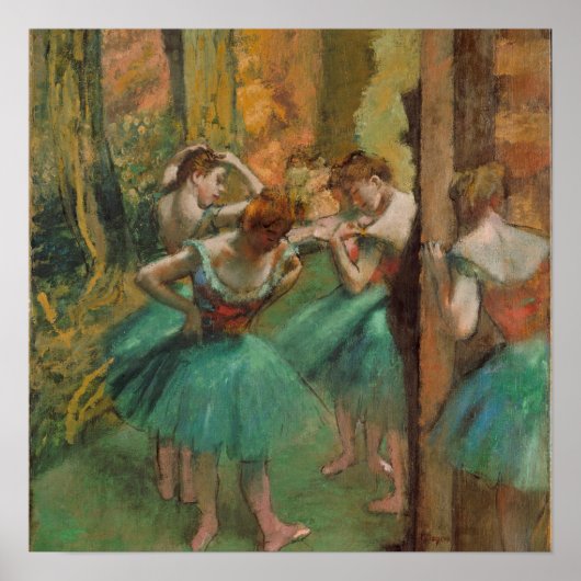 Edgar Degas Dancers Pink en Green Impressionist Poster (Voorkant)