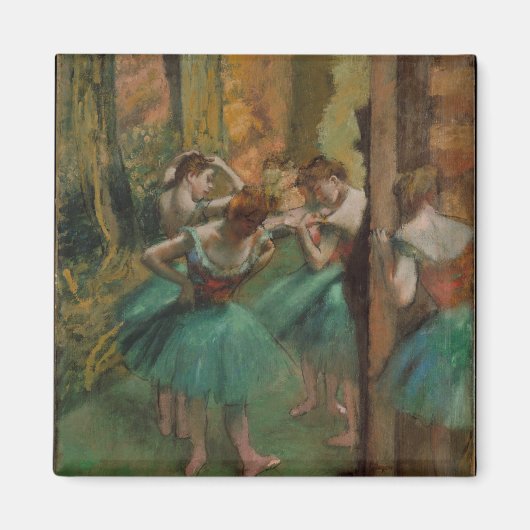 Edgar Degas Dancers Pink en Green Magneet (Voorkant)