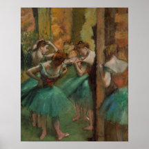 Edgar Degas Dancers Pink en Green