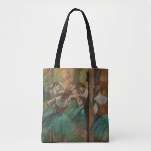 Edgar Degas Dancers Pink en Green Tote Bag (Voorkant)