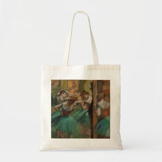 Edgar Degas Dancers Pink en Green Tote Bag (Voorkant)