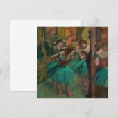 Edgar Degas - Dancers, Roze en Groen Bedankkaart (Voorkant / Achterkant)