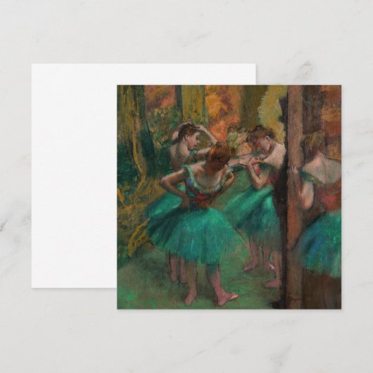 Edgar Degas - Dancers, Roze en Groen Bedankkaart (Voorkant / Achterkant)