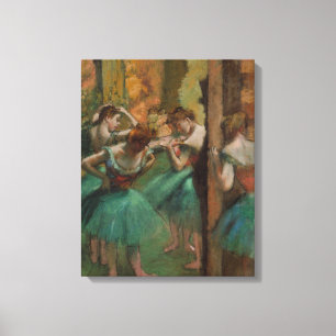 Edgar Degas Dancers Roze en Groen  Canvas Afdruk