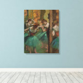 Edgar Degas Dancers Roze en Groen Canvas Afdruk (Insitu (Houten vloer))