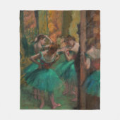 Edgar Degas - Dancers, Roze en Groen Fleece Deken (Voorkant)