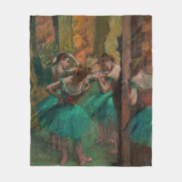 Edgar Degas - Dancers, Roze en Groen Fleece Deken