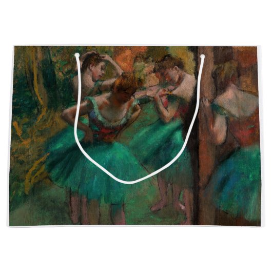 Edgar Degas - Dancers, Roze en Groen Groot Cadeauzakje (Voorkant)