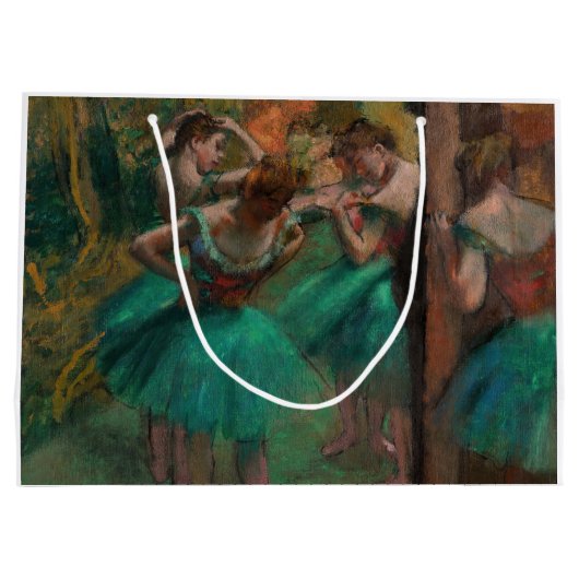 Edgar Degas - Dancers, Roze en Groen Groot Cadeauzakje (Achterkant)