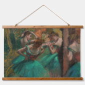 Edgar Degas - Dancers, Roze en Groen Hangend Wandkleed (Voorkant)