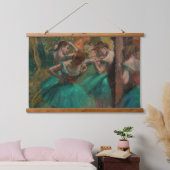 Edgar Degas - Dancers, Roze en Groen Hangend Wandkleed (Slaapkamer)