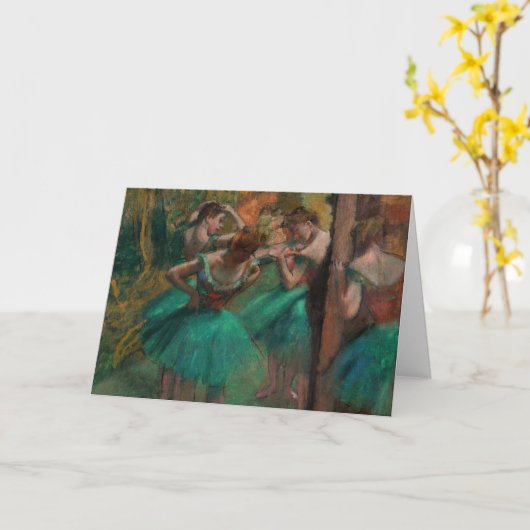 Edgar Degas - Dancers, Roze en Groen Kaart (Gele Bloem)