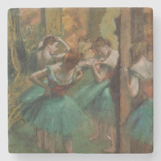 Edgar Degas Dancers Roze en Groen Onderzetter (Voorkant)