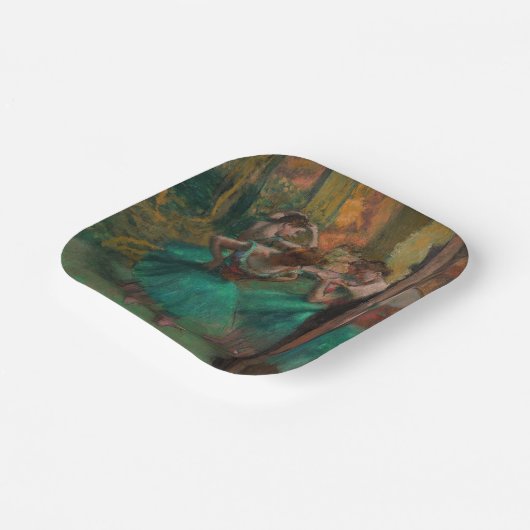 Edgar Degas - Dancers, Roze en Groen Papieren Bordje (Gebogen)