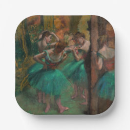Edgar Degas - Dancers, Roze en Groen Papieren Bordje