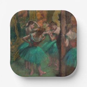 Edgar Degas - Dancers, Roze en Groen Papieren Bordje