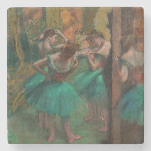 Edgar Degas - Dancers, Roze en Groen Stenen Onderzetter
