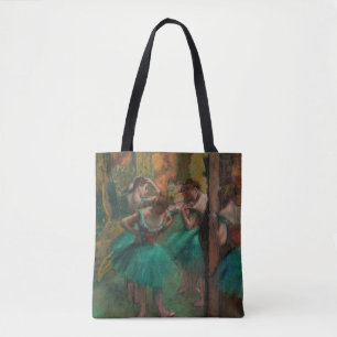 Edgar Degas - Dancers, Roze en Groen Tote Bag