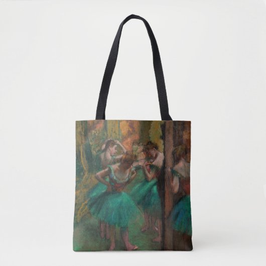 Edgar Degas - Dancers, Roze en Groen Tote Bag (Voorkant)