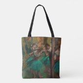 Edgar Degas - Dancers, Roze en Groen Tote Bag (Achterkant)