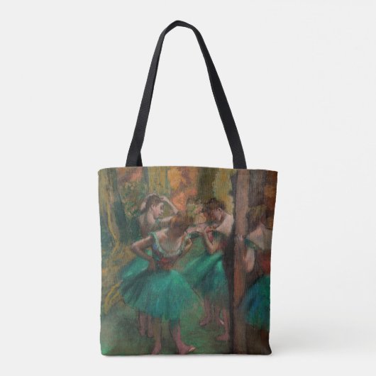 Edgar Degas - Dancers, Roze en Groen Tote Bag (Achterkant)