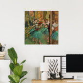 Edgar Degas Dancers Roze in Green Impressionist Poster (Thuiskantoor)