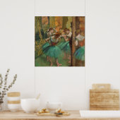 Edgar Degas Dancers Roze in Green Impressionist Poster (Keuken)