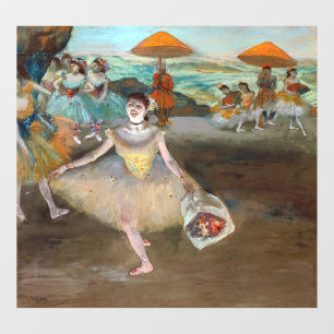 Edgar Degas - Danser met boeket, buigend op het po Raamsticker