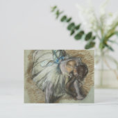 Edgar Degas - danser past haar schoen aan Briefkaart (Staand voorkant)