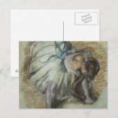 Edgar Degas - danser past haar schoen aan Briefkaart (Voorkant / Achterkant)