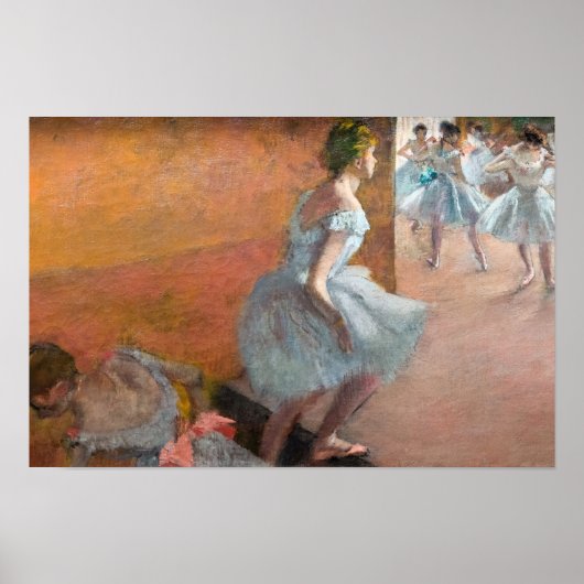 Edgar Degas - Dansers die een trap beklimmen Poster (Voorkant)