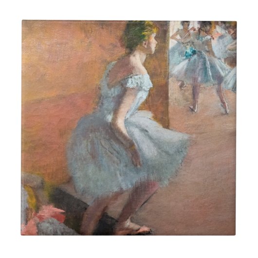 Edgar Degas - dansers die een trap beklimmen Tegeltje (Voorkant)