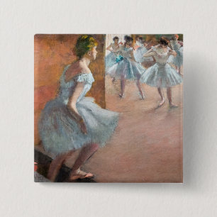 Edgar Degas - dansers die een trap beklimmen Vierkante Button 5,1 Cm