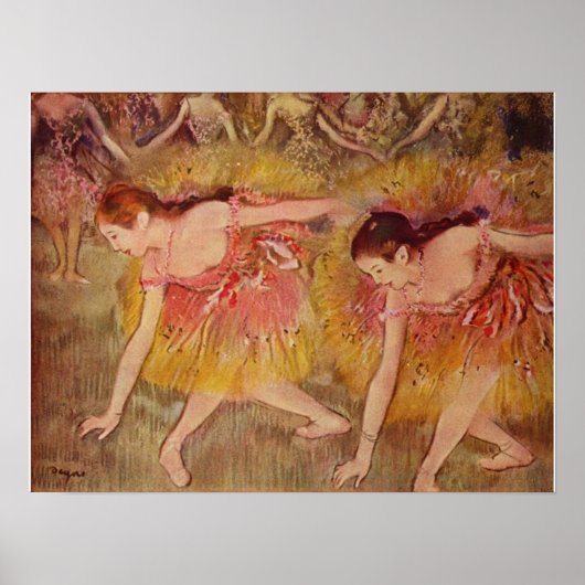 Edgar Degas dansers die naar beneden buigen Poster (Voorkant)